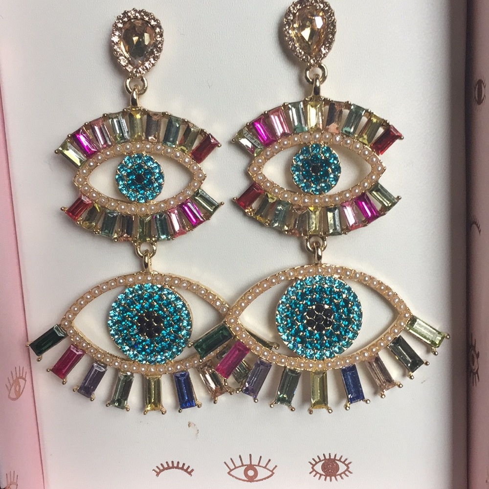 Evil Eye Earrings New by C&C California - Picture 1 of 14